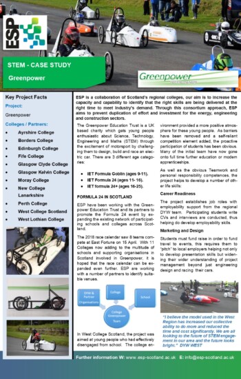 View the Greenpower Case Study 2018